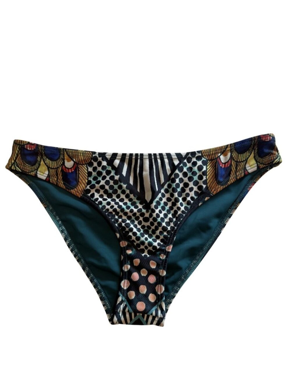 NWT Mara Hoffman Classic Bikini Bottoms Reversible Green Pattern Size S $102 [jb